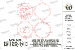 Easter Round Wall Ornament Laser Cut. Wall Decor SVG Product Image 2