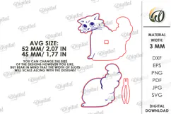 Car air freshener Laser Cut. Cat SVG Product Image 2