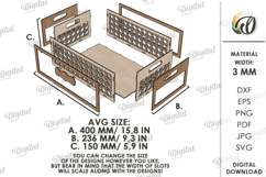 3D Home Organizer Laser Cut. Storage Box SVG Product Image 2