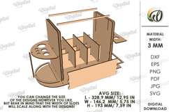 Yarn Holder For Crocheting Laser Cut. Knitting Organizer SVG Product Image 2