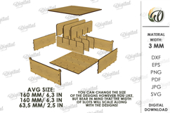 Wooden Decorative Box Lasercut. Storage Box With Dividers Product Image 2