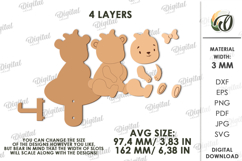 Towel hook Laser Cut. Teddy Bear SVG Product Image 2