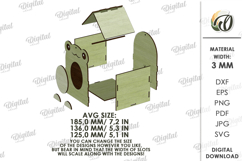 Tabletop Trash Bin Laser Cut. Garbage Box SVG Product Image 2