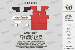 Personalized Family Ornament Laser Cut. Christmas Decor SVG Product Image 2