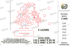 Christmas Tree with Ornament Laser Cut. Christmas Decor SVG Product Image 2