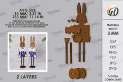 3D Christmas Characters Lasercut. Rabbit SVG Product Image 2