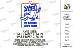 Valentine's Day Wine Bottle Tag Laser Cut. Wine Tag SVG Product Image 2