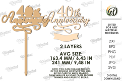 Anniversary Cake Topper Laser Cut. Cake Topper SVG Product Image 2