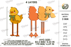 3D Easter Stand Characters Laser Cut. Easter Chicks SVG Product Image 2