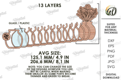 3D Candy holder vase Laser Cut. Mother's day gift SVG Product Image 2