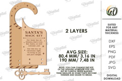Santa&#039;s Magic Key Decor Laser Cut. Christmas Door Hanger SVG Product Image 2