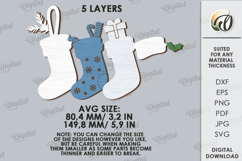 Christmas Stocking Laser Cut. Christmas Decor SVG Product Image 2