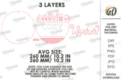 Winter Round Sign Laser Cut. Door Sign. Cozy Winter SVG Product Image 2