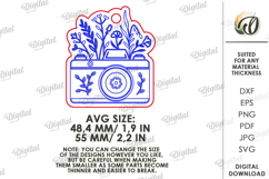 Floral Keychain Laser Cut. Boho Keyring. Camera SVG Product Image 2