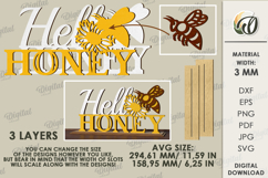 Bee word stand Laser Cut. Hello honey SVG Product Image 2