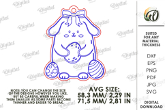 Easter Bunny Keychain Laser Cut. Easter Keyring SVG Product Image 2