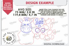Valentine Zebra with Heart Laser Cut. Cute Animals SVG Product Image 3