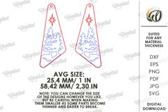 Christmas Earrings Laser Cut. Christmas Drop Earrings SVG Product Image 2