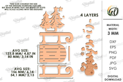 Christmas Sleigh Stand Laser Cut. Snowman SVG Product Image 2