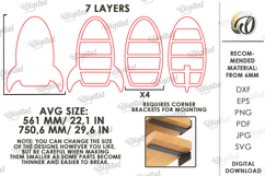 3D Wall Shelf Laser Cut. Display Shelf. Wall Decor SVG Product Image 2