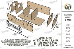 3D Dog Treats Storage Box Laser Cut. Dog Treat Holder SVG Product Image 2