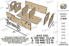 3D Dog Treats Storage Box Laser Cut. Dog Treat Holder SVG Product Image 2
