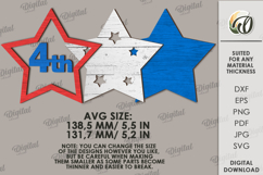 Patriotic Star Decor Laser Cut Design Product Image 2