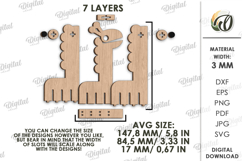 Multi Cord Holder Laser Cut. Wooden Cord Organizer SVG Product Image 2