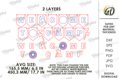 3D Camping Bunting Banner Laser Cut. Welcome To Camp SVG Product Image 2
