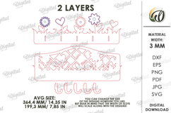 3D Towel Rack Laser Cut. Summer towel hanger SVG. Floral Product Image 2
