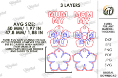 3D Mother's Day Keychain Laser Cut. Mother Keyring SVG Product Image 2