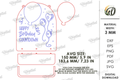 3D Happy Birthday Countdown Laser Cut. Children&#039;s SVG Product Image 2