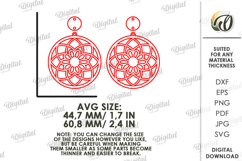 Boho Drop Earrings Laser Cut. Dangle Earrings SVG Product Image 2