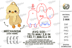 3D Hanging Animal Stress Relief Toy Laser Cut. Chick SVG Product Image 2