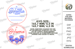 3D Home Sign Laser Cut. Round Sign. Wall Decor SVG Product Image 2