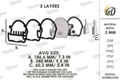 Sport Ring Holder Laser Cut. American Football SVG Product Image 2