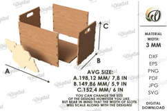 3D Bee Box Laser Cut. Honey Jar Storage Box SVG Product Image 2