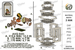 3D Fall Lantern Decor Laser Cut. Standing Decor SVG Product Image 2