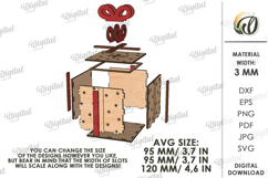 Christmas Decorative Gift Box Laser Cut. Christmas Box SVG Product Image 2