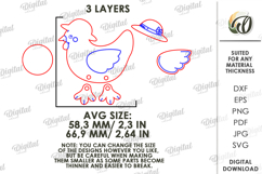 Farm Animal Magnet Laser Cut. Fridge Magnet. Chicken SVG Product Image 2