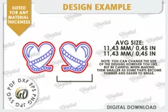 Valentine's Western Earrings Laser Cut. Cowboy Earrings SVG Product Image 2