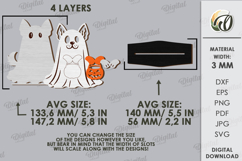 3D Halloween pet stand Laser Cut. Spooky SVG. Dog Product Image 2