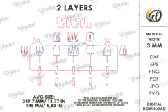 3D Towel Rack Laser Cut. Summer towel hanger SVG. Garden Product Image 2