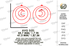 Boho Drop Earrings Laser Cut. Dangle Earrings SVG Product Image 2