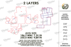 Christmas Door Corner Laser Cut. Snowmen Door Trim Decor SVG Product Image 2
