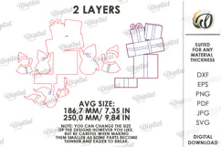 Christmas Door Corner Laser Cut. Snowmen Door Trim Decor SVG Product Image 2