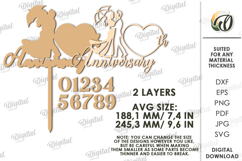 Anniversary Cake Topper Laser Cut. Cake Topper SVG Product Image 2