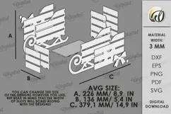 Christmas Sleigh Box Laser Cut. Storage Crate. Gift Box SVG Product Image 2