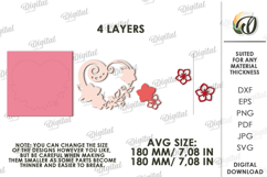 Valentine&#039;s Day Layered Wall Decor Laser Cut. Wall Decor SVG Product Image 2