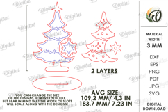 Christmas Tree with Ornament Laser Cut. Christmas Decor SVG Product Image 2